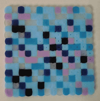 Real life version of the Crystal Cube, made as a gift with hama beads